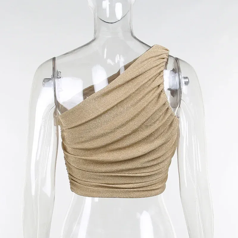 LS21492 Top Women's Early Spring New Sexy Shoulder Slim-fit Chest-revealing Personalized Casual Commuter Spice Girl Vest display picture 21