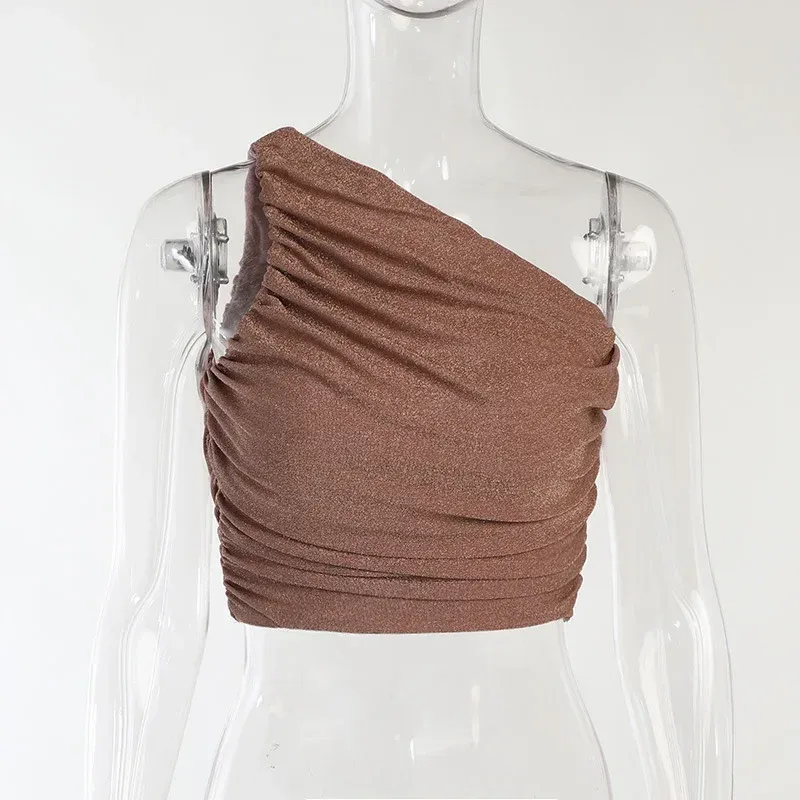 LS21492 Top Women's Early Spring New Sexy Shoulder Slim-fit Chest-revealing Personalized Casual Commuter Spice Girl Vest display picture 22
