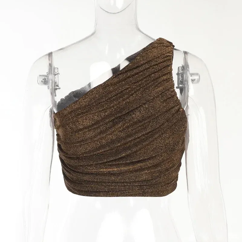 LS21492 Top Women's Early Spring New Sexy Shoulder Slim-fit Chest-revealing Personalized Casual Commuter Spice Girl Vest display picture 29