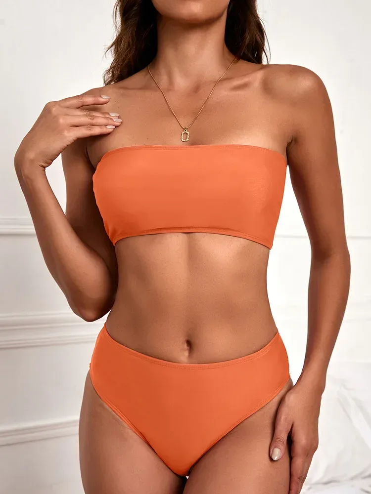 Swimwear  Sexy Strapless High Waist Split Bikini   Explosions Swimwear display picture 1