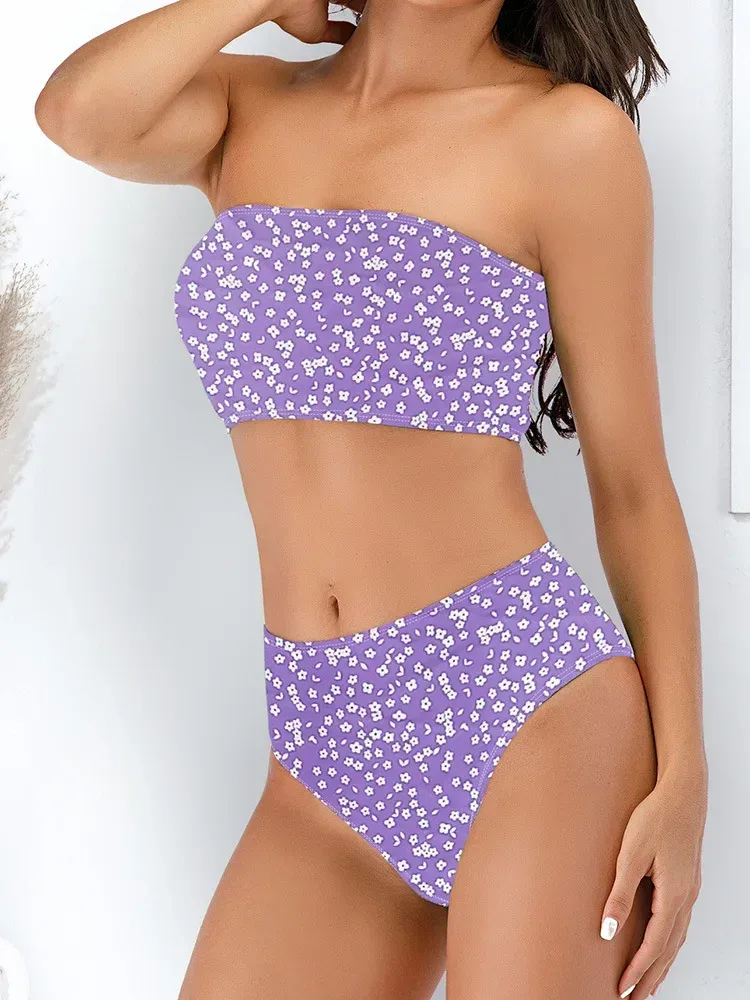 Swimwear  Sexy Strapless High Waist Split Bikini   Explosions Swimwear display picture 10