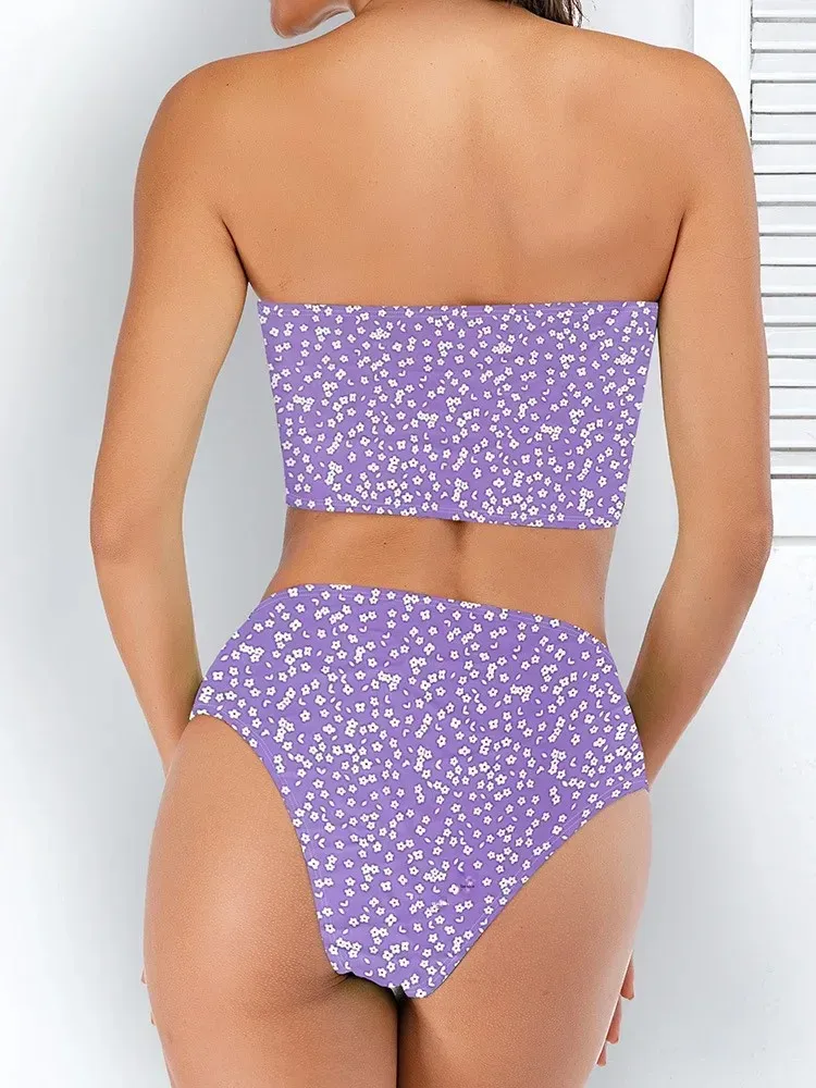 Swimwear  Sexy Strapless High Waist Split Bikini   Explosions Swimwear display picture 11