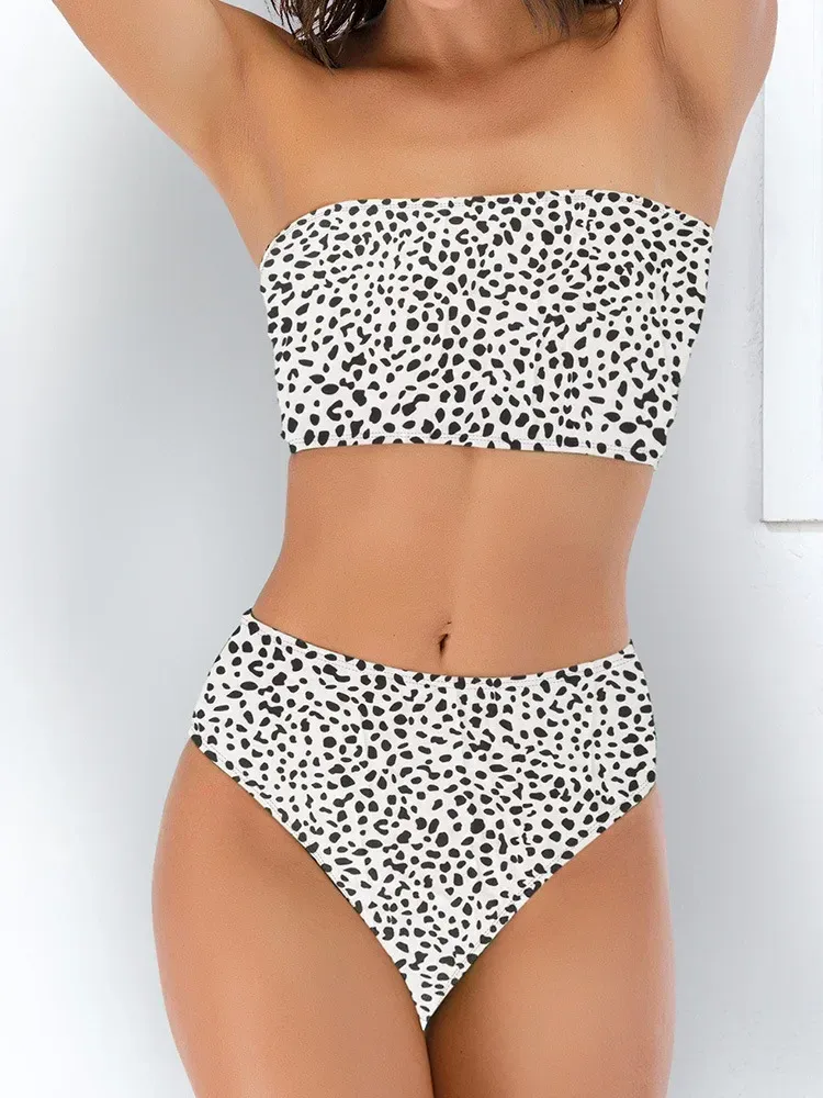 Swimwear  Sexy Strapless High Waist Split Bikini   Explosions Swimwear display picture 13