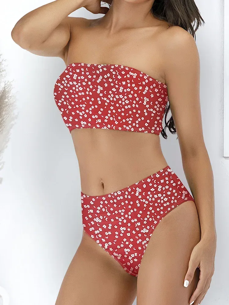 Swimwear  Sexy Strapless High Waist Split Bikini   Explosions Swimwear display picture 16