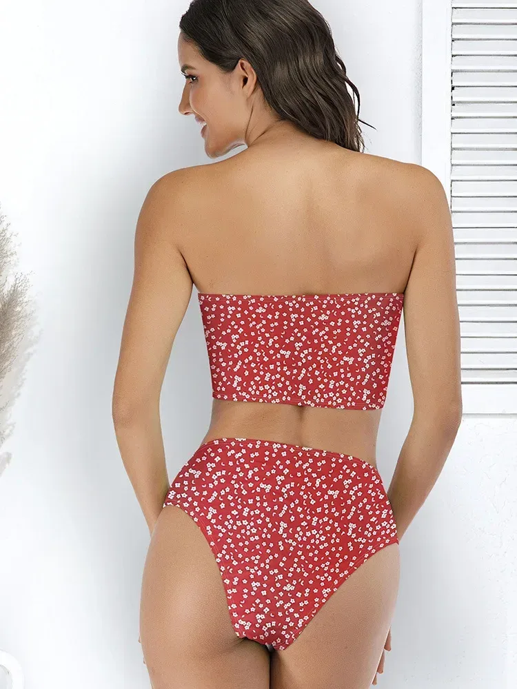 Swimwear  Sexy Strapless High Waist Split Bikini   Explosions Swimwear display picture 17