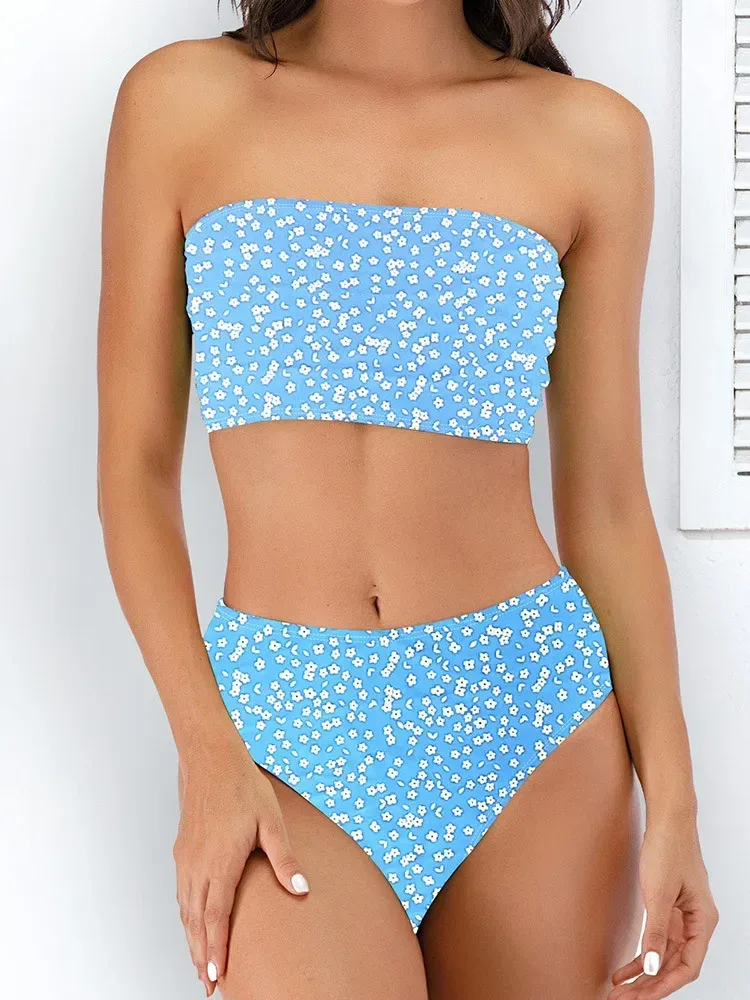 Swimwear  Sexy Strapless High Waist Split Bikini   Explosions Swimwear display picture 27