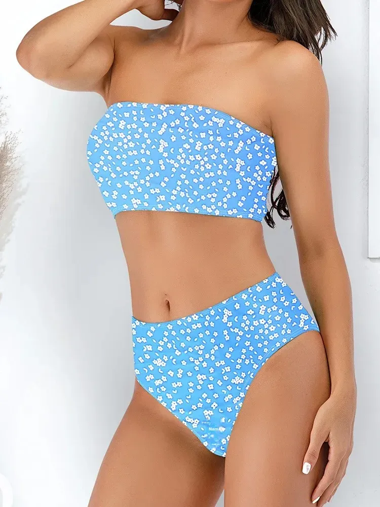 Swimwear  Sexy Strapless High Waist Split Bikini   Explosions Swimwear display picture 28