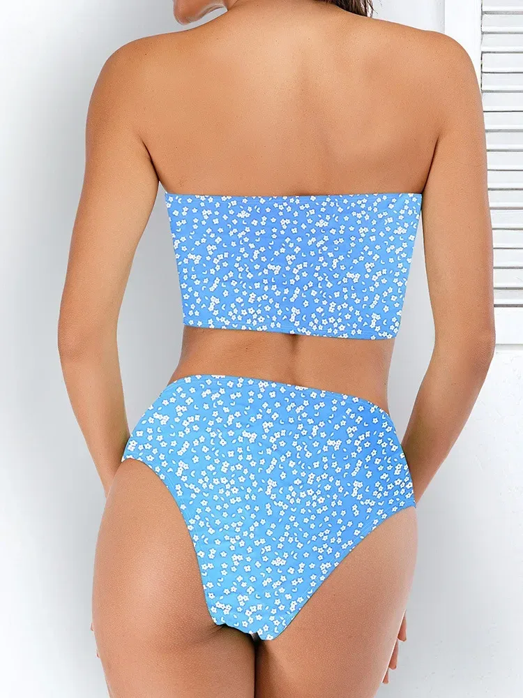 Swimwear  Sexy Strapless High Waist Split Bikini   Explosions Swimwear display picture 29