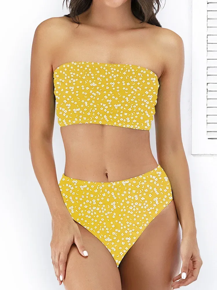 Swimwear  Sexy Strapless High Waist Split Bikini   Explosions Swimwear display picture 30