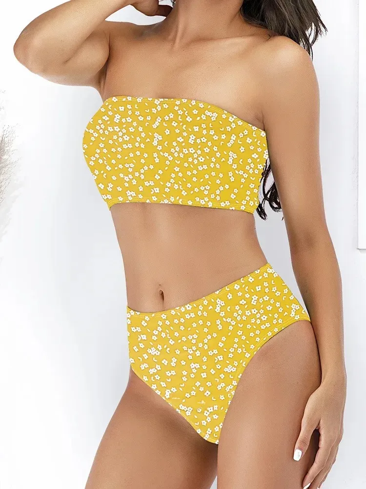Swimwear  Sexy Strapless High Waist Split Bikini   Explosions Swimwear display picture 31