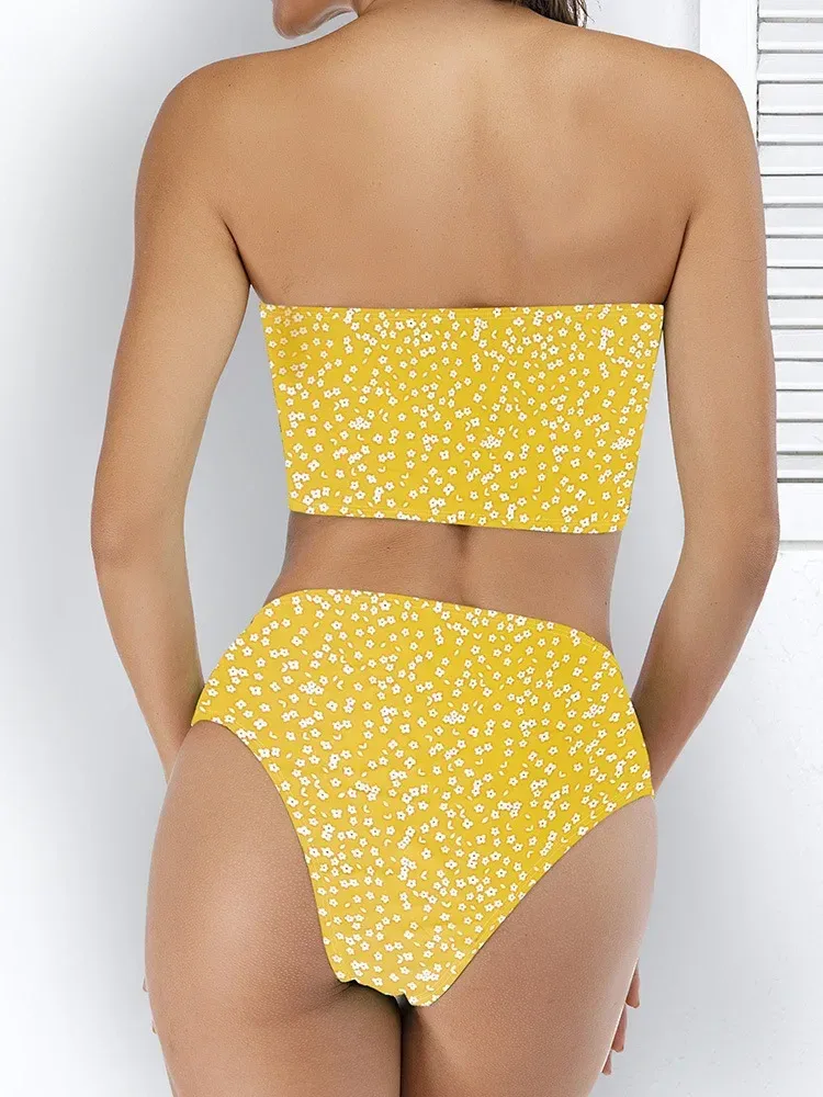 Swimwear  Sexy Strapless High Waist Split Bikini   Explosions Swimwear display picture 32