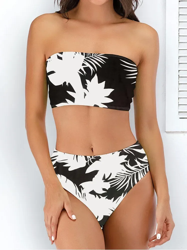 Swimwear  Sexy Strapless High Waist Split Bikini   Explosions Swimwear display picture 33