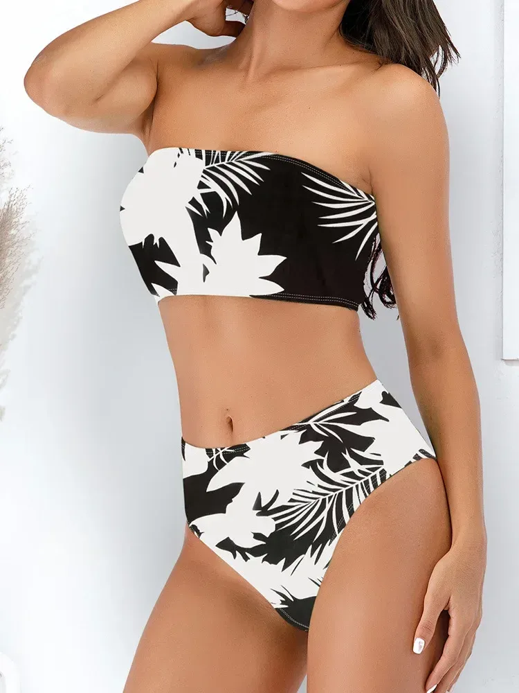 Swimwear  Sexy Strapless High Waist Split Bikini   Explosions Swimwear display picture 34