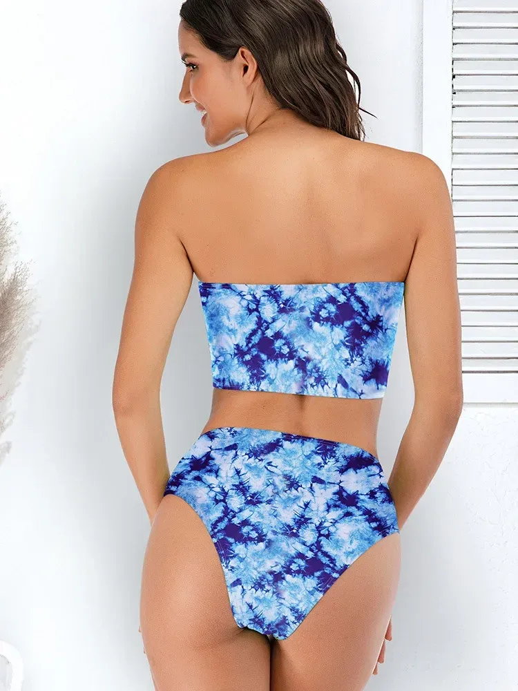 Swimwear  Sexy Strapless High Waist Split Bikini   Explosions Swimwear display picture 37