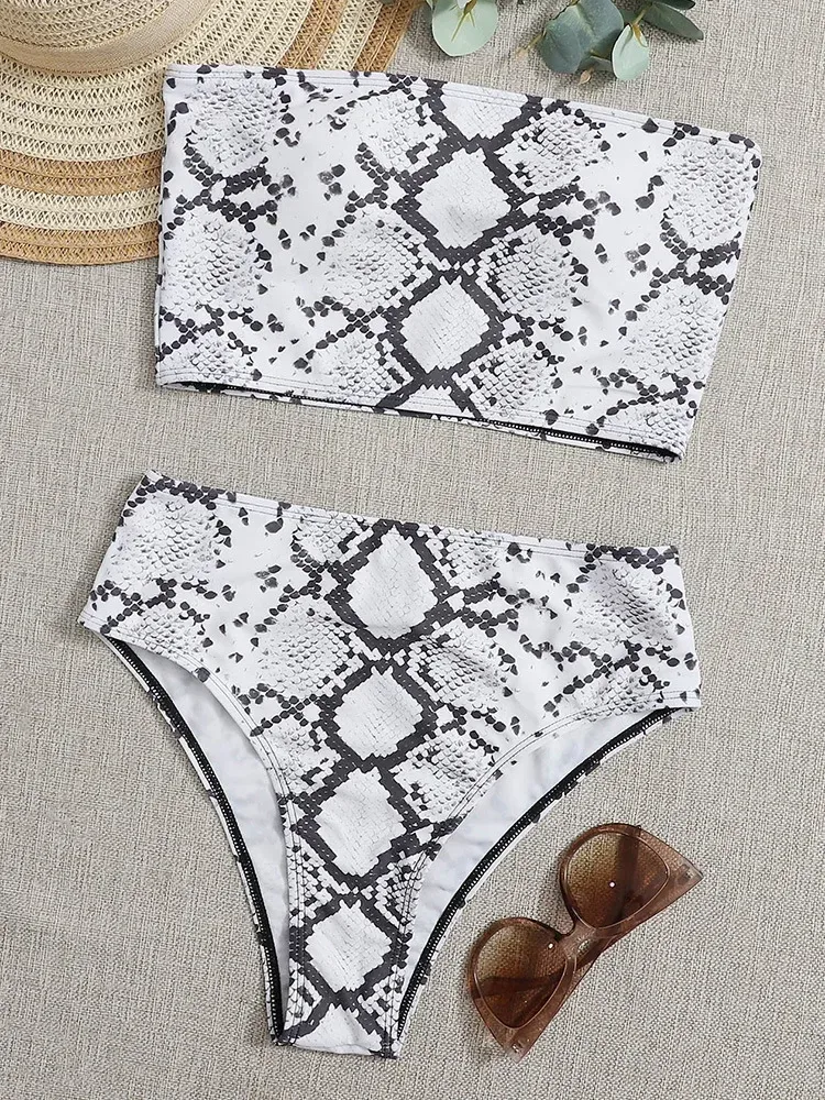 Swimwear  Sexy Strapless High Waist Split Bikini   Explosions Swimwear display picture 43