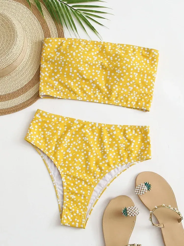 Swimwear  Sexy Strapless High Waist Split Bikini   Explosions Swimwear display picture 47