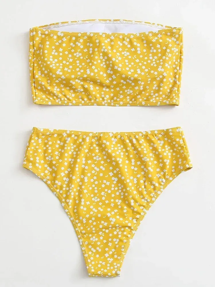 Swimwear  Sexy Strapless High Waist Split Bikini   Explosions Swimwear display picture 48