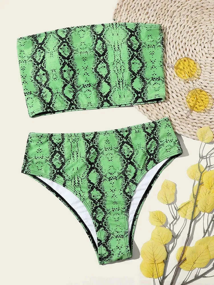 Swimwear  Sexy Strapless High Waist Split Bikini   Explosions Swimwear display picture 51