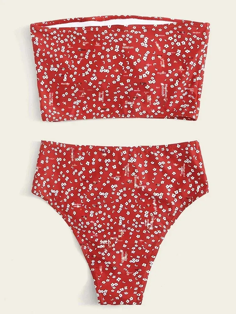 Swimwear  Sexy Strapless High Waist Split Bikini   Explosions Swimwear display picture 55
