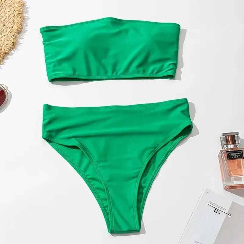 Swimwear  Sexy Strapless High Waist Split Bikini   Explosions Swimwear display picture 60