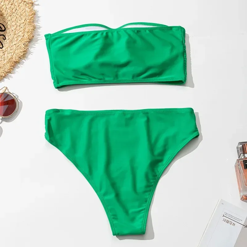 Swimwear  Sexy Strapless High Waist Split Bikini   Explosions Swimwear display picture 62