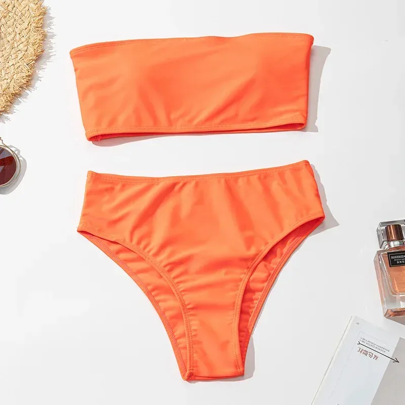 Swimwear  Sexy Strapless High Waist Split Bikini   Explosions Swimwear display picture 67