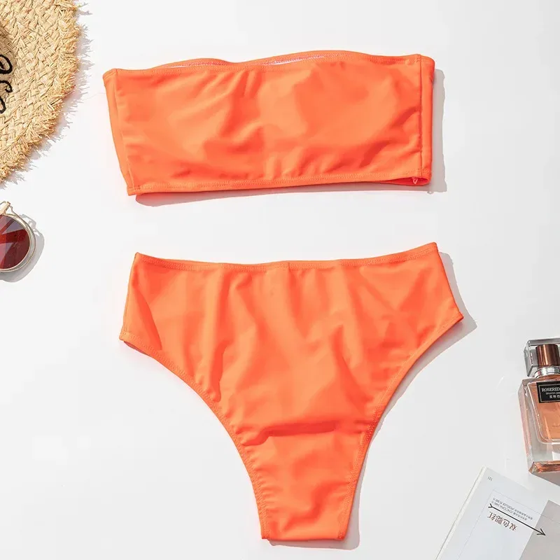 Swimwear  Sexy Strapless High Waist Split Bikini   Explosions Swimwear display picture 68