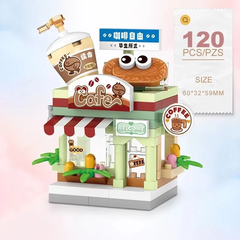 Lizhi Loz Building Blocks Magic Shop Small Street View Baozi Shop Toy Ornaments Children's Gift Wholesale Stall display picture 3