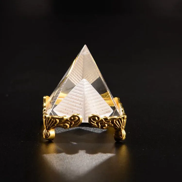 Crystal Pyramid Polyhedron Egyptian Feng Shui Craft Ornaments Bank Finance Commemorative Gifts display picture 14