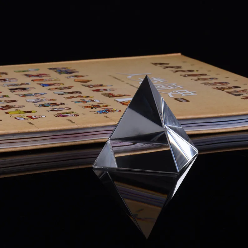 Crystal Pyramid Polyhedron Egyptian Feng Shui Craft Ornaments Bank Finance Commemorative Gifts display picture 2