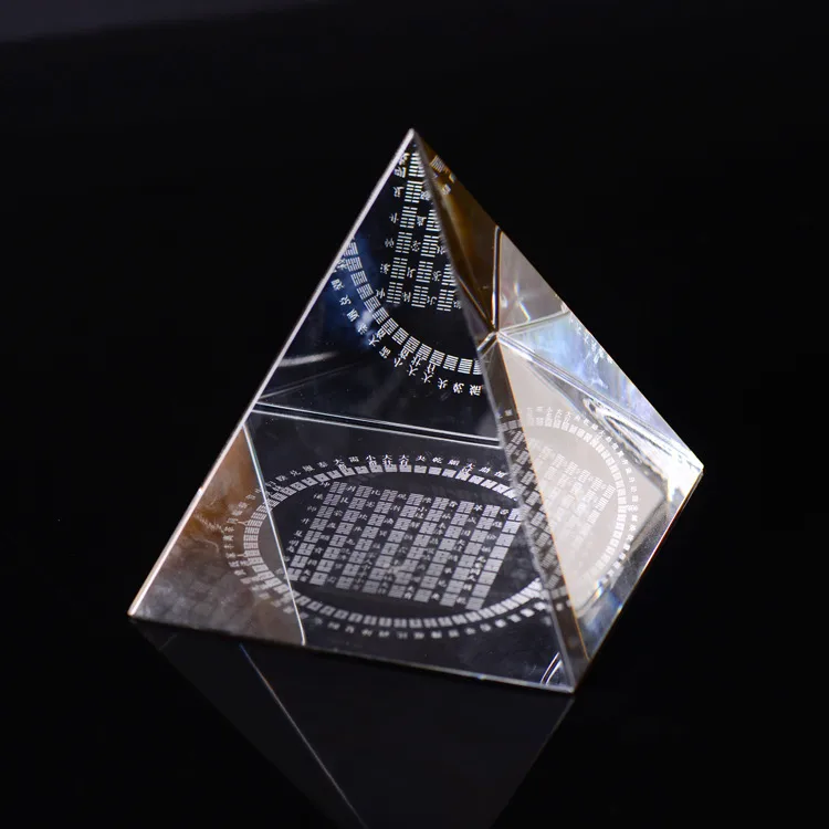Crystal Pyramid Polyhedron Egyptian Feng Shui Craft Ornaments Bank Finance Commemorative Gifts display picture 3