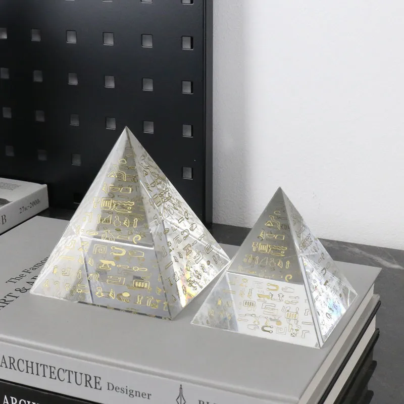 Crystal Pyramid Polyhedron Egyptian Feng Shui Craft Ornaments Bank Finance Commemorative Gifts display picture 4