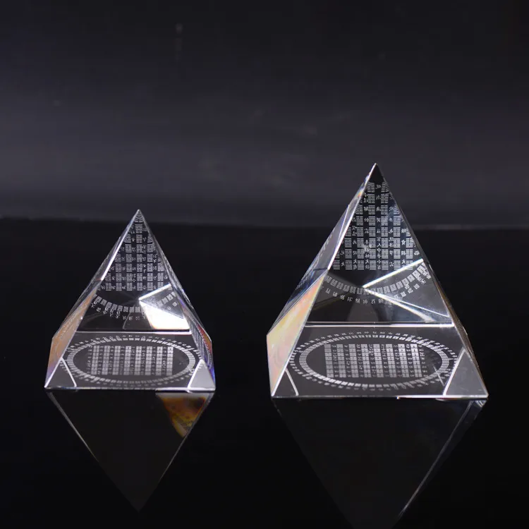 Crystal Pyramid Polyhedron Egyptian Feng Shui Craft Ornaments Bank Finance Commemorative Gifts display picture 6