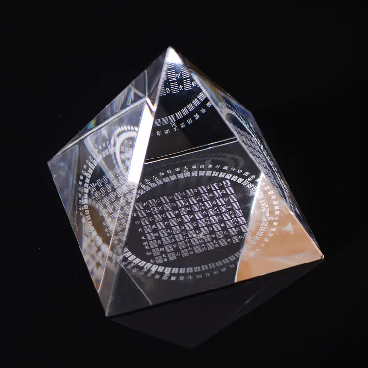 Crystal Pyramid Polyhedron Egyptian Feng Shui Craft Ornaments Bank Finance Commemorative Gifts display picture 7