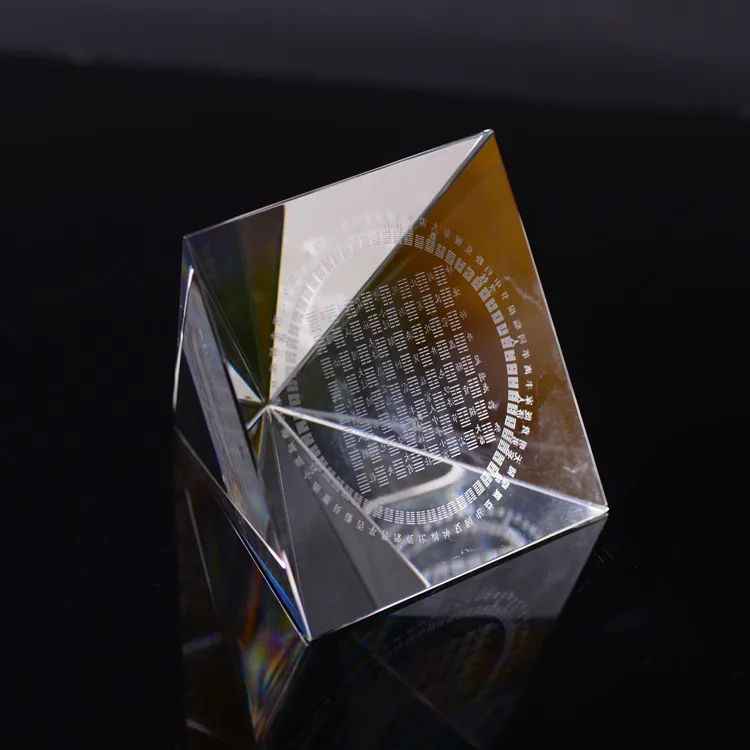 Crystal Pyramid Polyhedron Egyptian Feng Shui Craft Ornaments Bank Finance Commemorative Gifts display picture 9