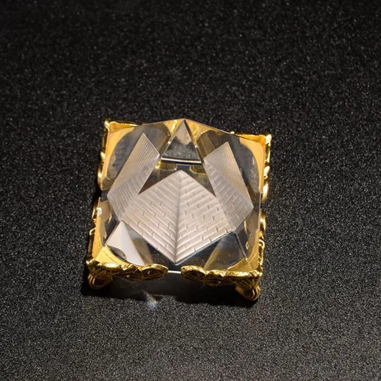 Crystal Pyramid Polyhedron Egyptian Feng Shui Craft Ornaments Bank Finance Commemorative Gifts display picture 16