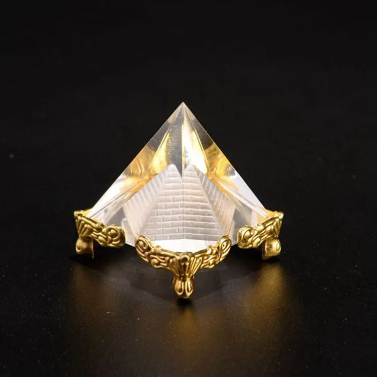 Crystal Pyramid Polyhedron Egyptian Feng Shui Craft Ornaments Bank Finance Commemorative Gifts display picture 18