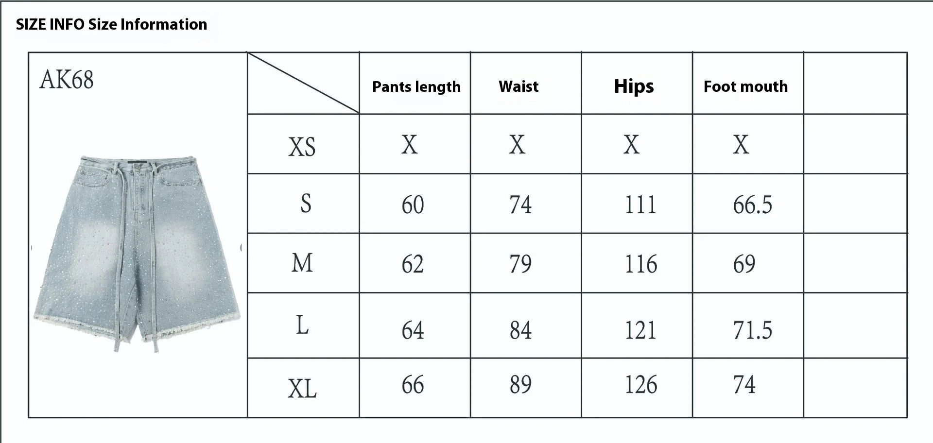 Jiayiku Men's  High Street American Style Vintage Washed Rough Edge Denim Shorts Personalized Hot Drilling Pants Wide Legs display picture 1