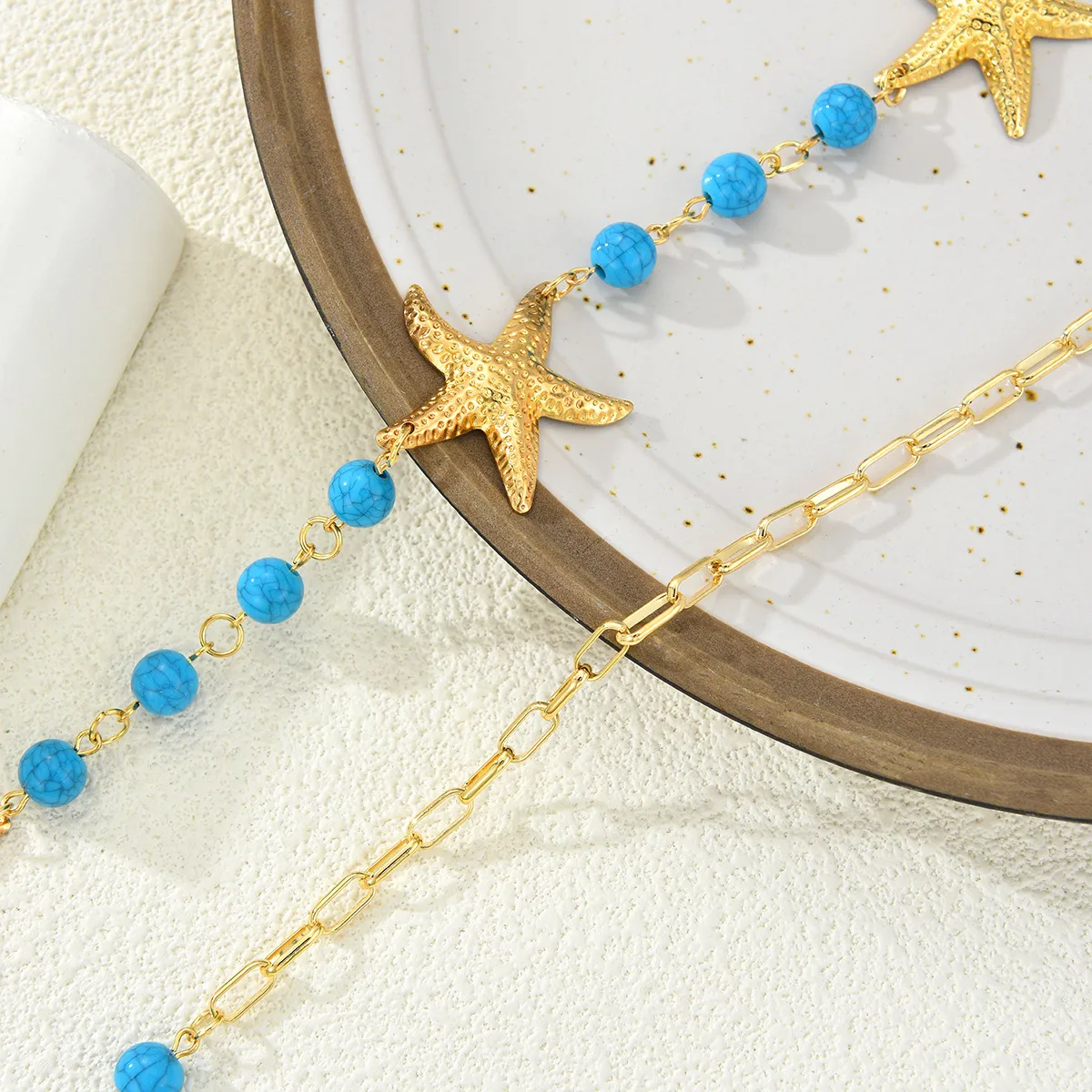 Summer New Summer Beach Turquoise Starfish Waist Chain Bohemian Ocean Travel Sexy Body Chain display picture 6