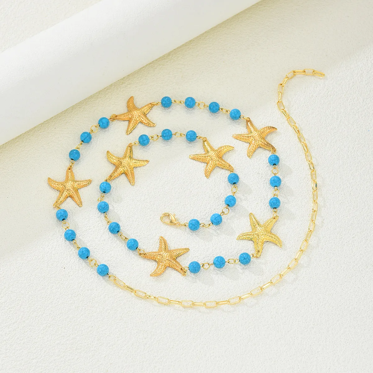 Summer New Summer Beach Turquoise Starfish Waist Chain Bohemian Ocean Travel Sexy Body Chain display picture 4