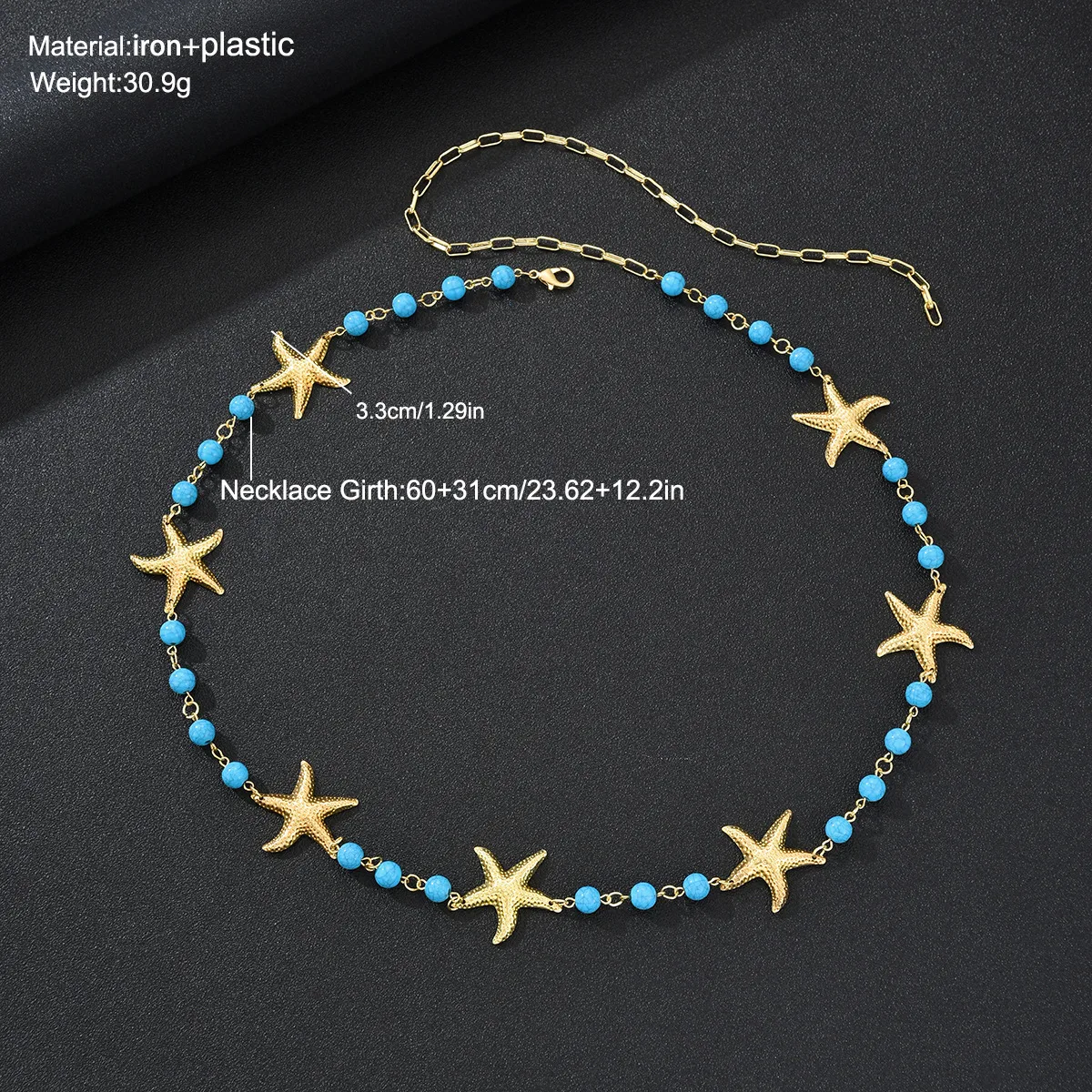 Summer New Summer Beach Turquoise Starfish Waist Chain Bohemian Ocean Travel Sexy Body Chain display picture 1