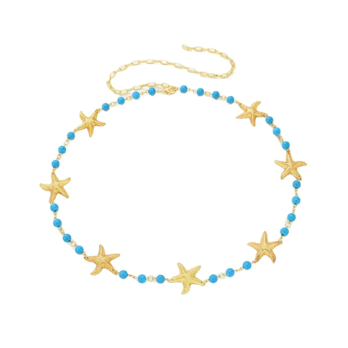 Summer New Summer Beach Turquoise Starfish Waist Chain Bohemian Ocean Travel Sexy Body Chain display picture 3