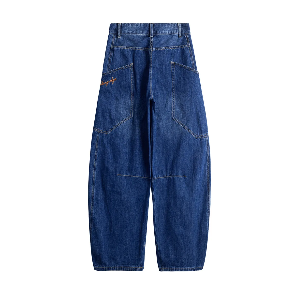 Jiayiku Trendy Brand  American Scimitar Design Retro Washed Jeans Straight-Leg Personalized Cleanfit Pants display picture 4