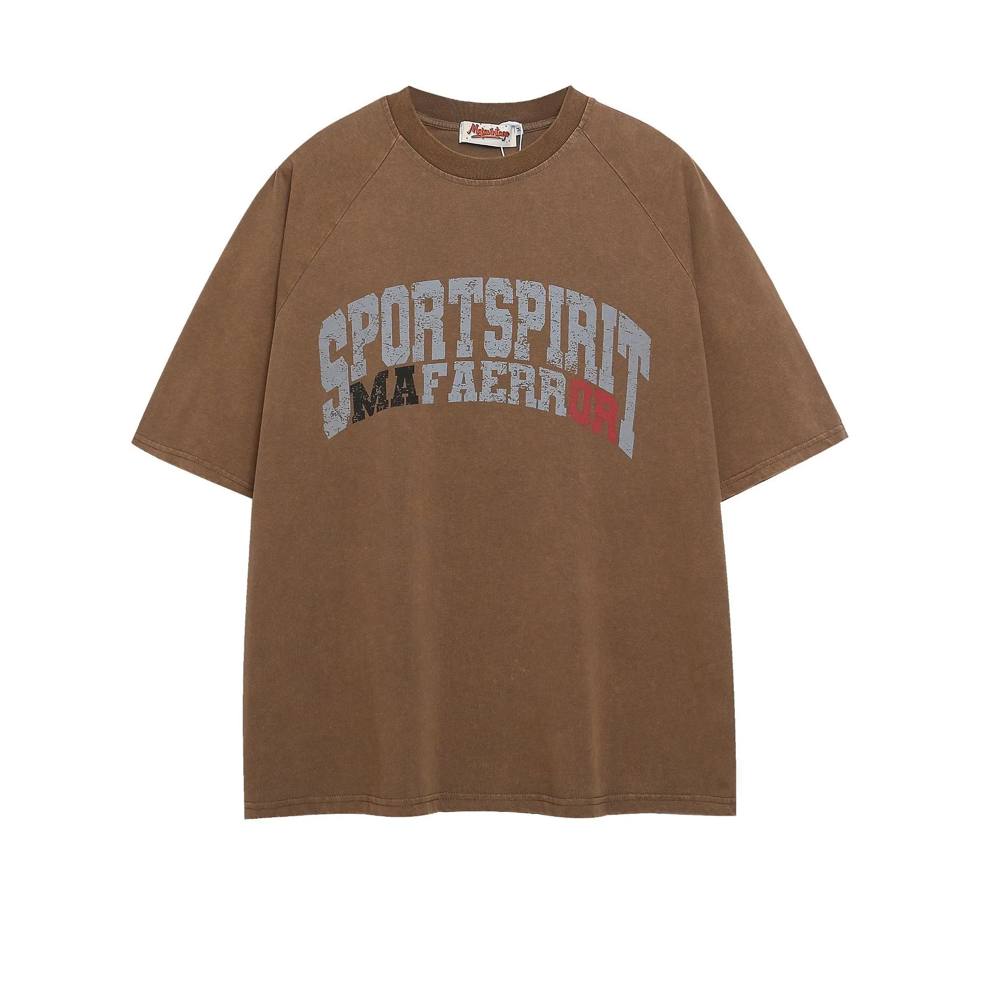 Jiayiku Men's  Summer New American Style Trendy Brand T-shirt Men's Pure Cotton Retro Washed Old T-shirt Short Sleeve Men display picture 3