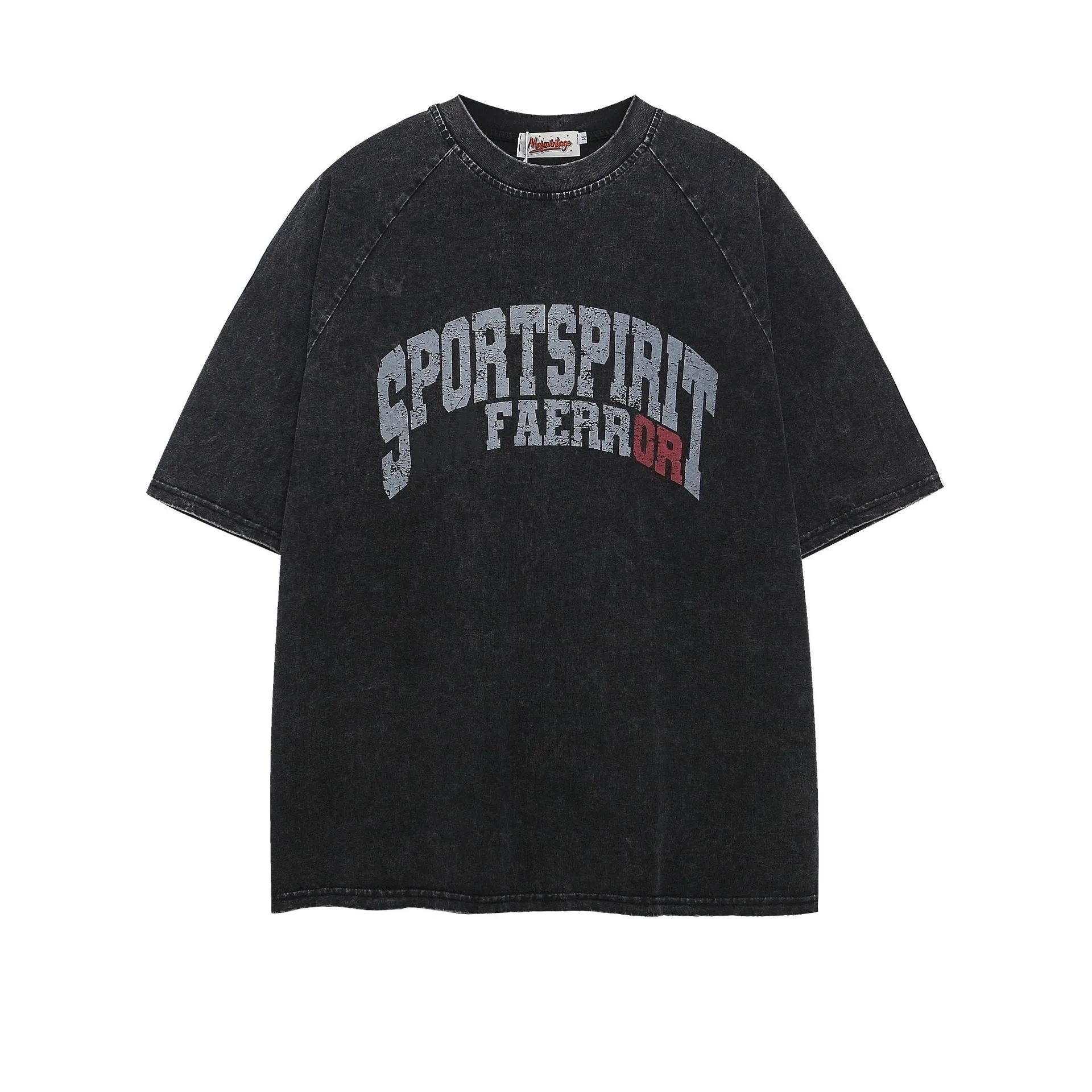Jiayiku Men's  Summer New American Style Trendy Brand T-shirt Men's Pure Cotton Retro Washed Old T-shirt Short Sleeve Men display picture 5