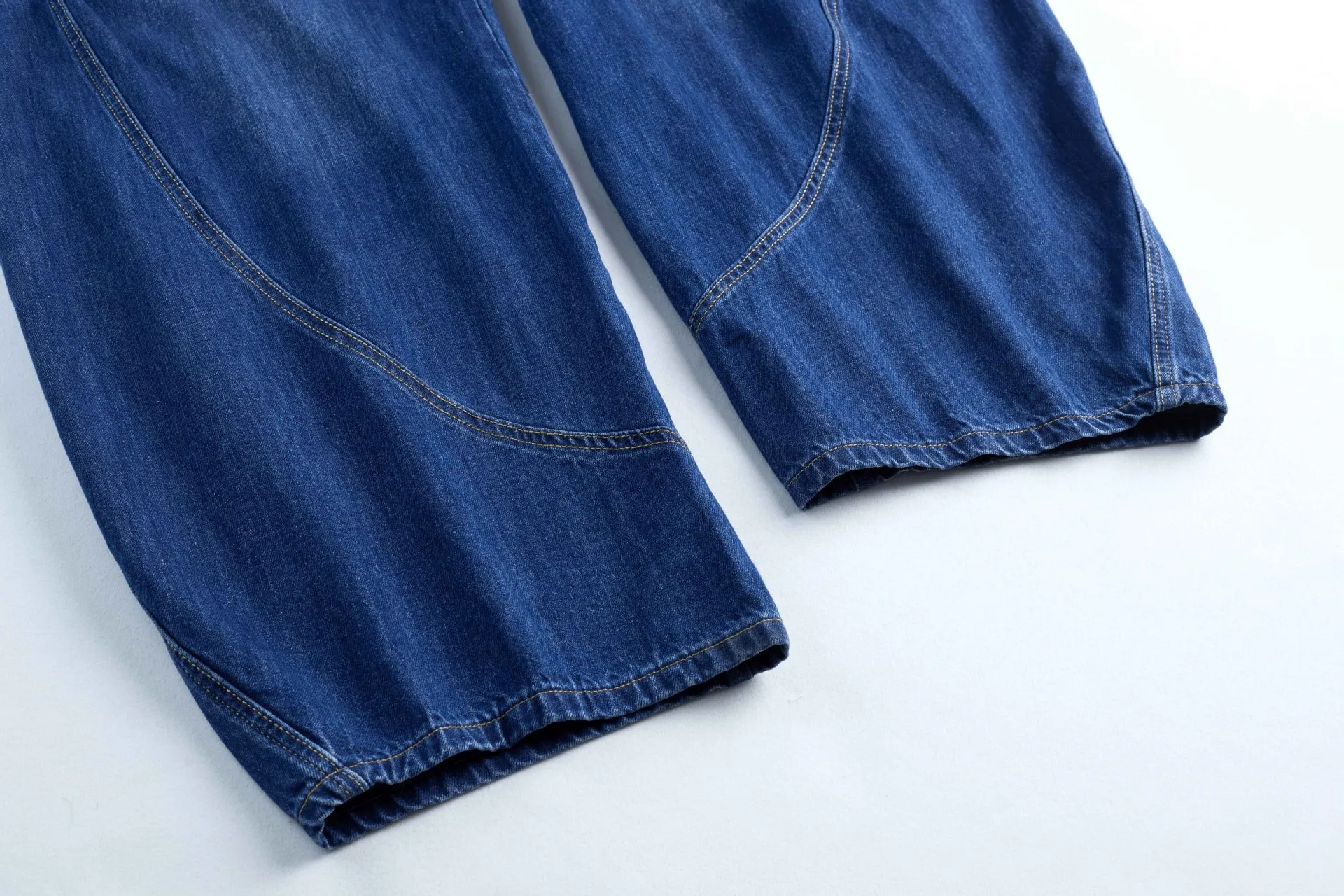 Jiayiku Trendy Brand  American Scimitar Design Retro Washed Jeans Straight-Leg Personalized Cleanfit Pants display picture 7