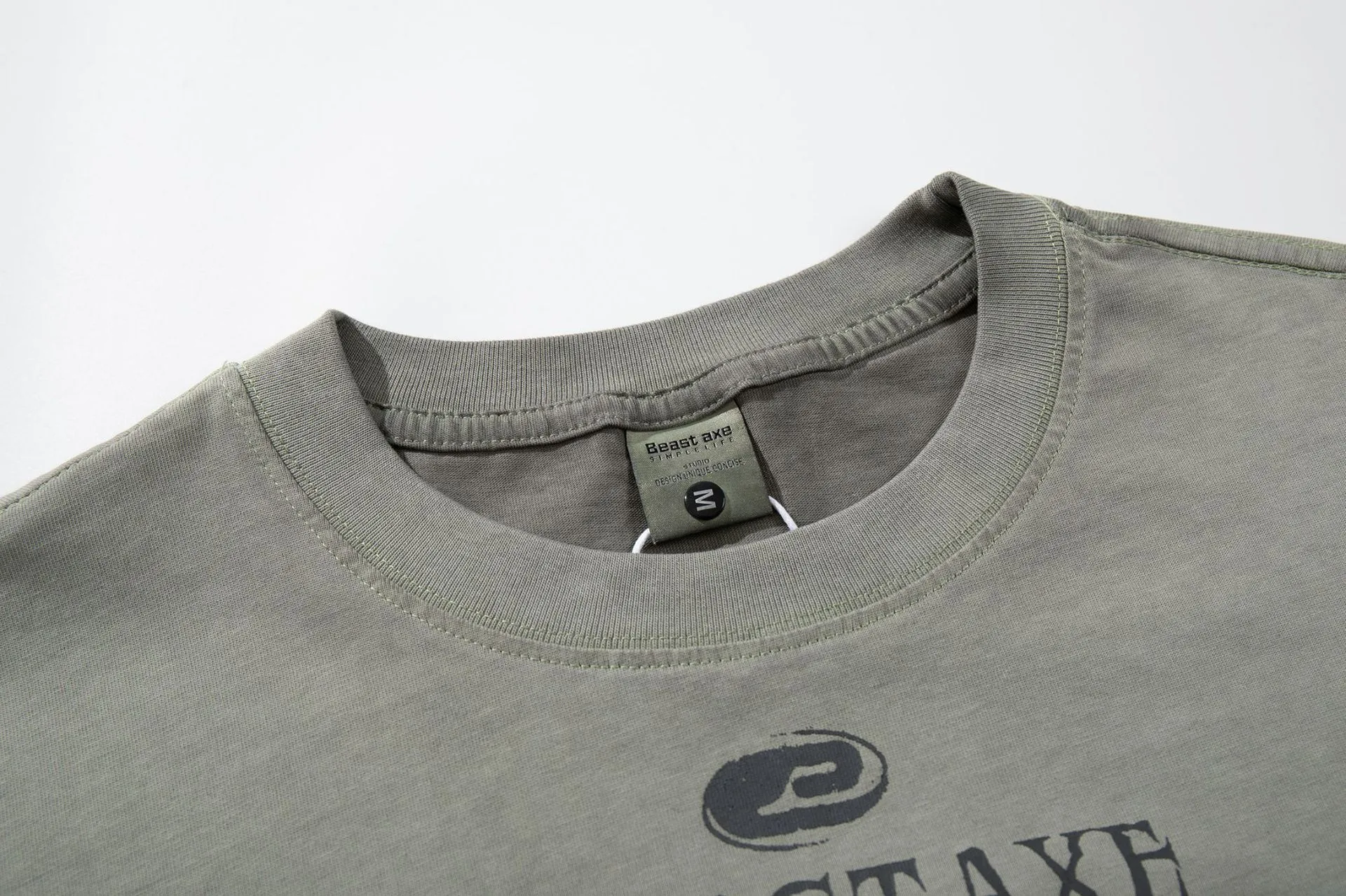 Jiayiku  Summer T-shirt Cotton American Retro Trendy Brand Dirty Dye Washed T-shirt Short Sleeve Men's Loose Base Shirt display picture 17