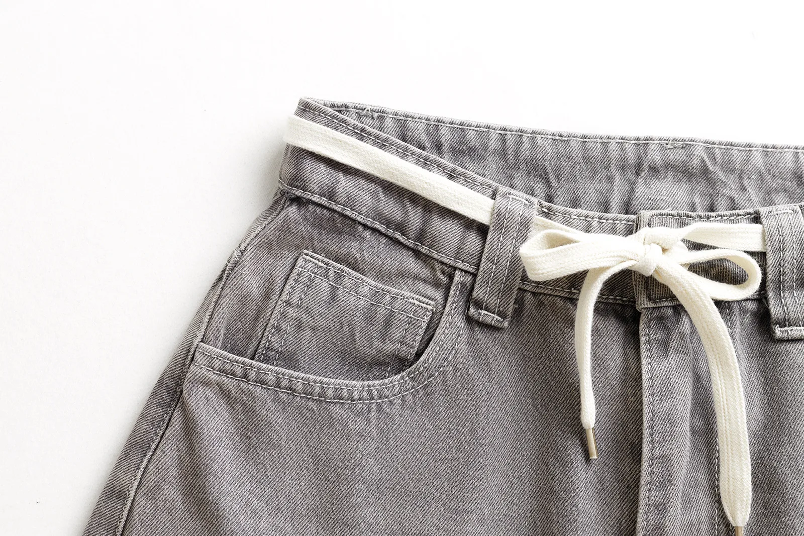 Jiayiku Trendy Brand  New American Retro Inkjet Washed Personalized Scimitar Jeans Loose Wide-Leg Pants display picture 13