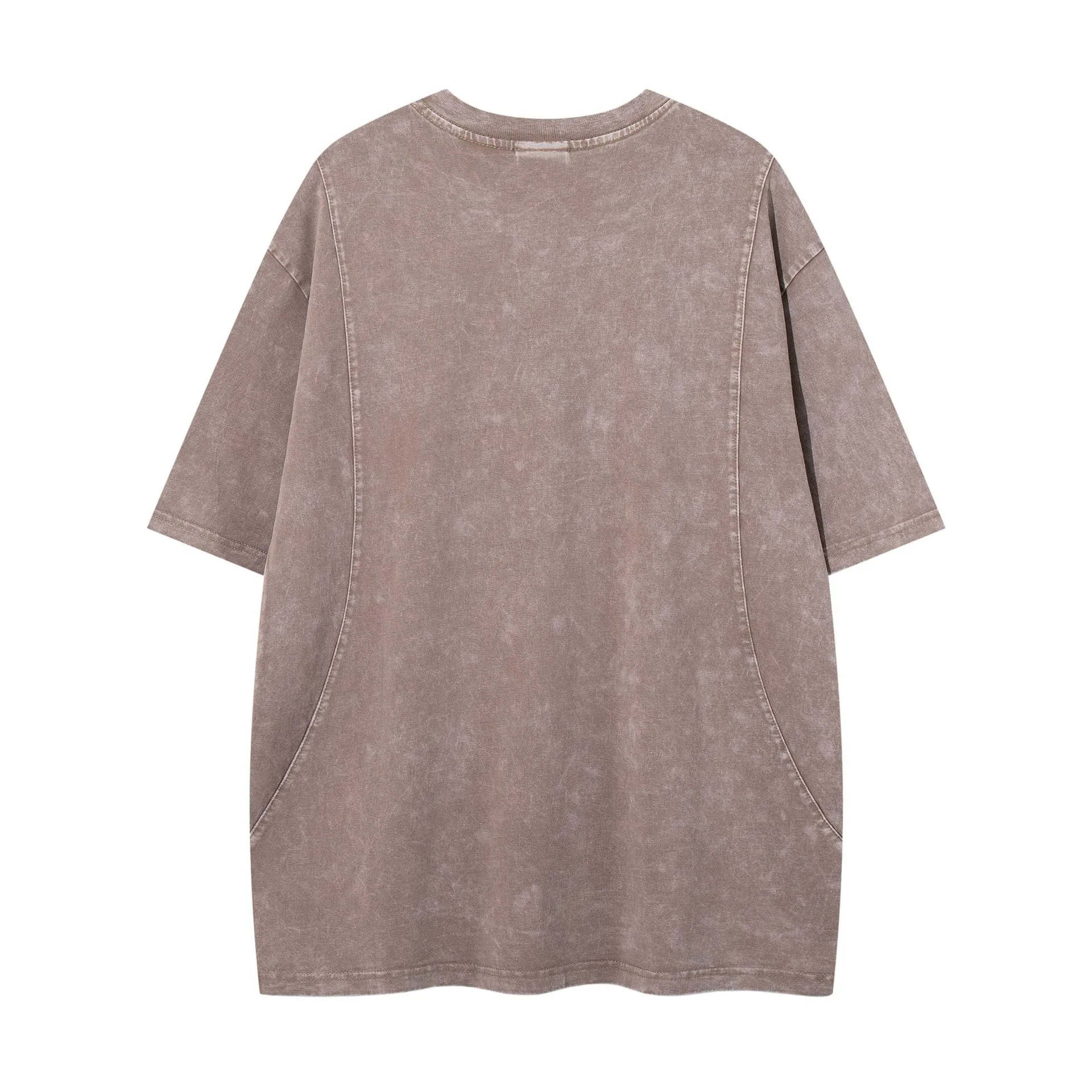 Jiayiku Summer Heavy Men's Short-sleeved T-shirt Cotton New American Style Retro Washed Cotton Loose Trendy Brand T-shirt display picture 5