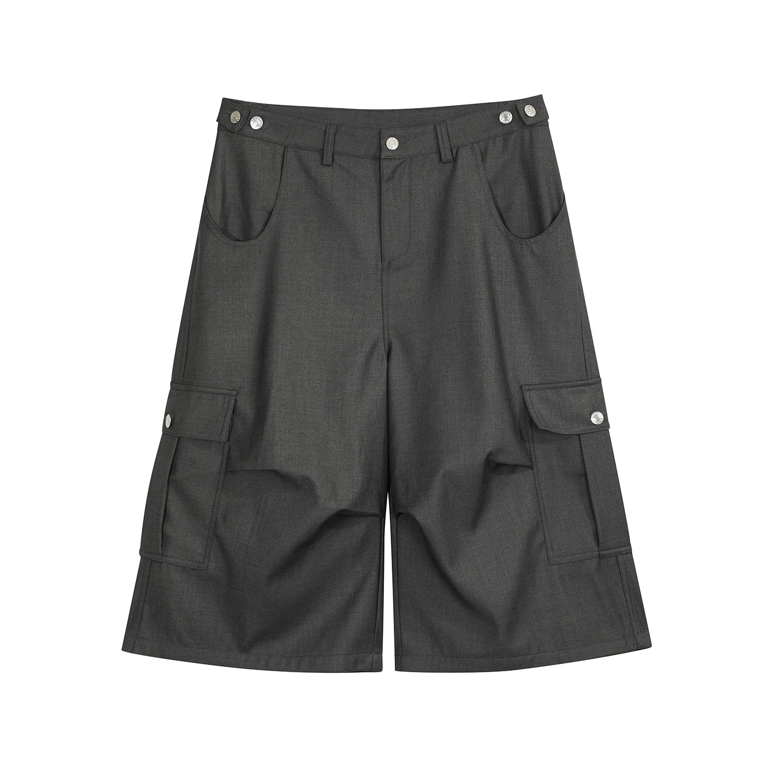 Jiayiku  American Retro Pants For Men And Women Cleanfit Loose Wide-leg Workwear Capri Pants display picture 11